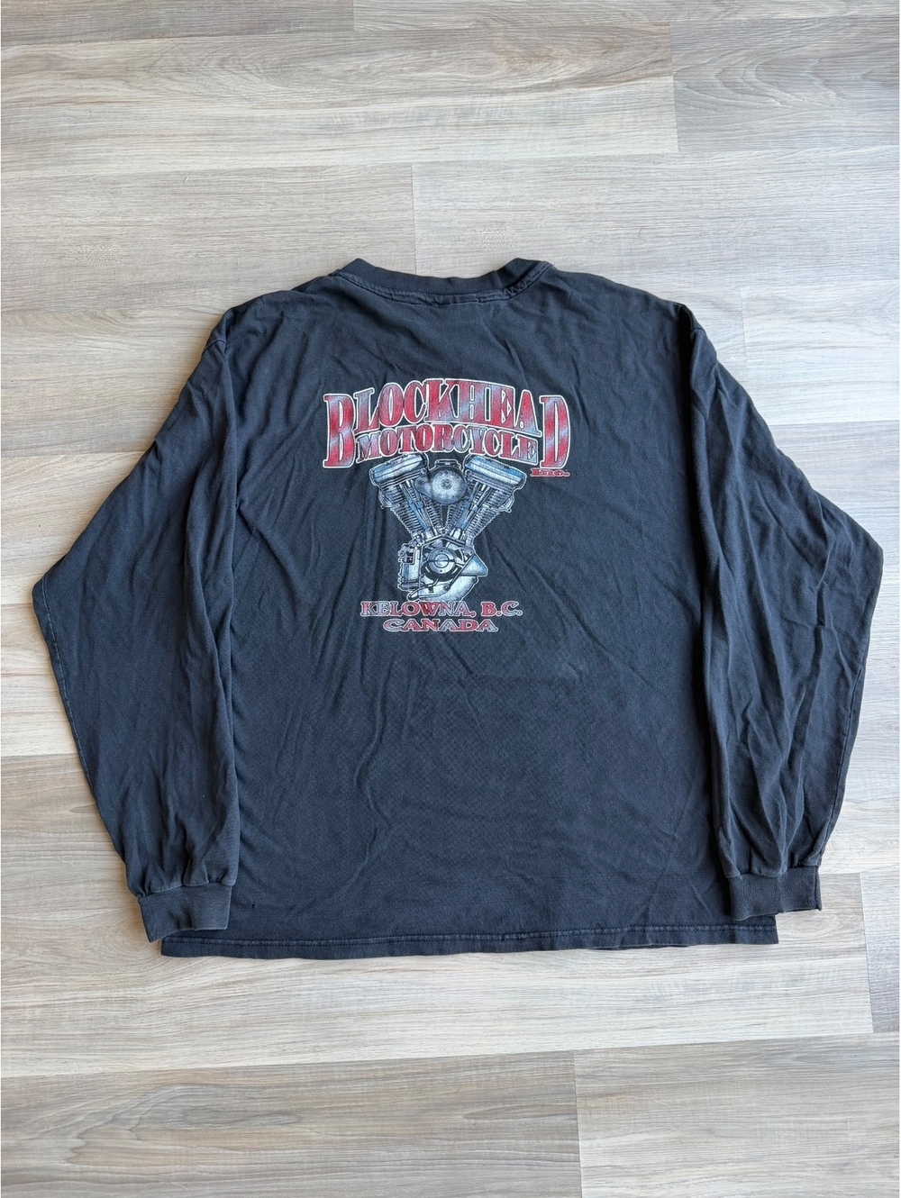 Vintage 2000's Blockhead Motorcycle Faded Longsleeve